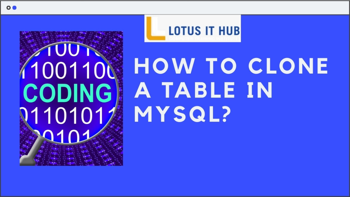 How To Clone a Table in MYSQL?